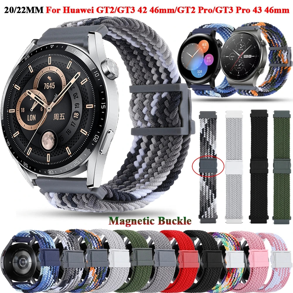 For Samsung Galaxy Watch3 41mm Garmin Forerunner 645 Huawei Watch GT 2 42mm Watch Strap 20mm Nylon Band For Samsung Galaxy Watch3 41mm Garmin Forerunner 645 Huawei Watch GT 2 42mm Watch Strap 20mm Nylon Band